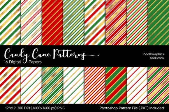Candy Cane Digital Papers and Patterns: A Creative Christmas Resource