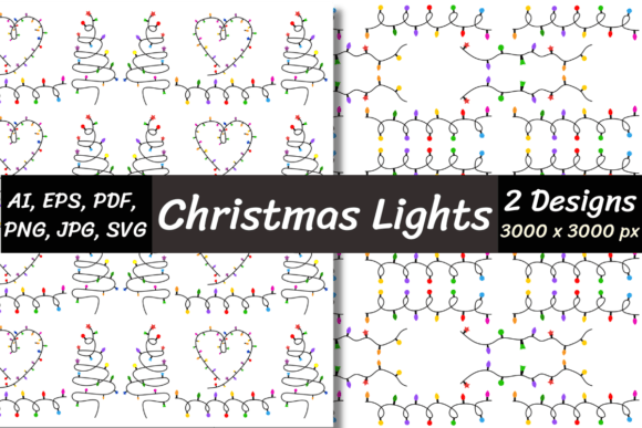Christmas Lights Patterns: Digital Papers for Crafting, Design, and Print Projects