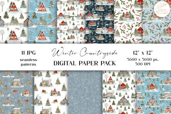 Cozy Winter Digital Papers for Creative Projects
