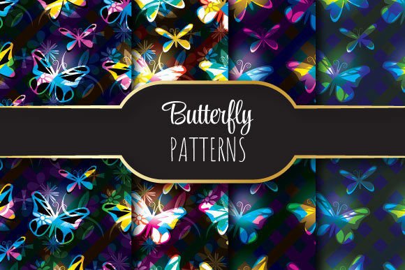 Glowing Butterflies: A Unique Vector Pattern Resource for Creative Professionals