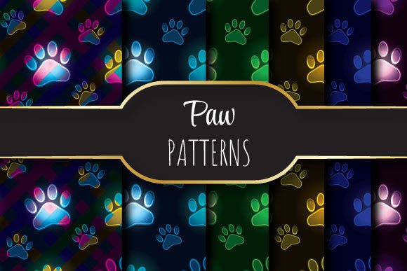 Glowing Paws: Seamless Vector Patterns for Real Projects