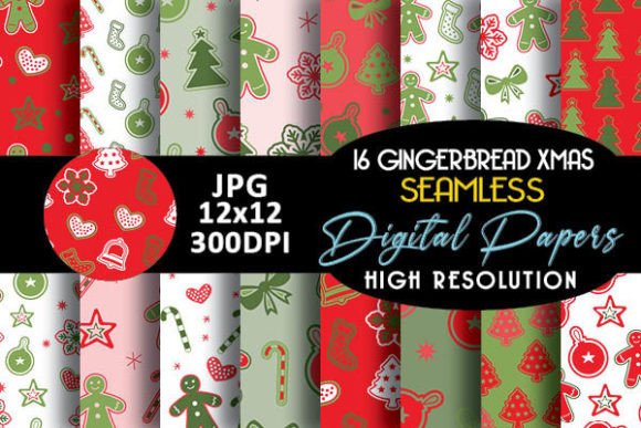 Green Red Gingerbread Man Digital Papers: A Creative Resource for Modern Designers