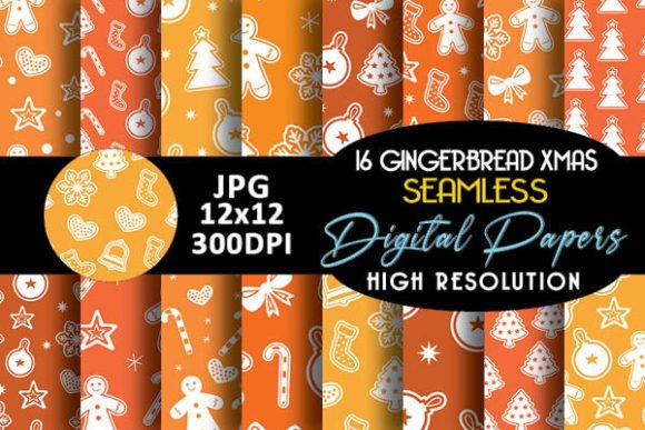 Orange Merry Christmas Digital Papers: A Creative Resource for Holiday Projects