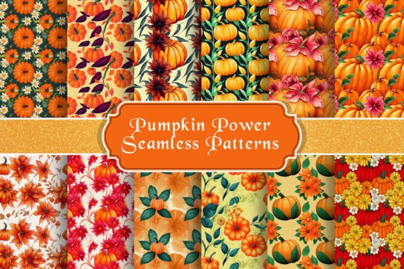 Pumpkin Power Seamless Pattern Set: A Versatile Design Resource