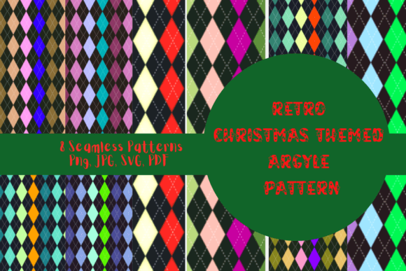 Retro Christmas Themed Argyle Pattern