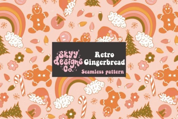 Retro Gingerbread Christmas Pattern