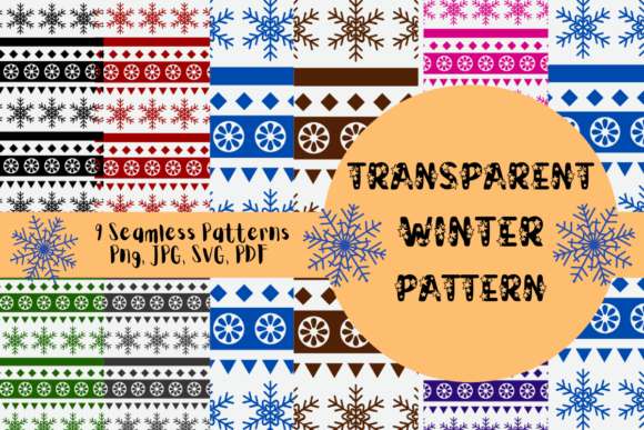 Transparent Winter Pattern – 9 Designs for Creative Projects