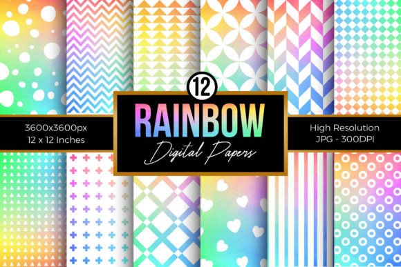 Watercolor Rainbow Digital Papers: A Creative Design Resource for Every Project