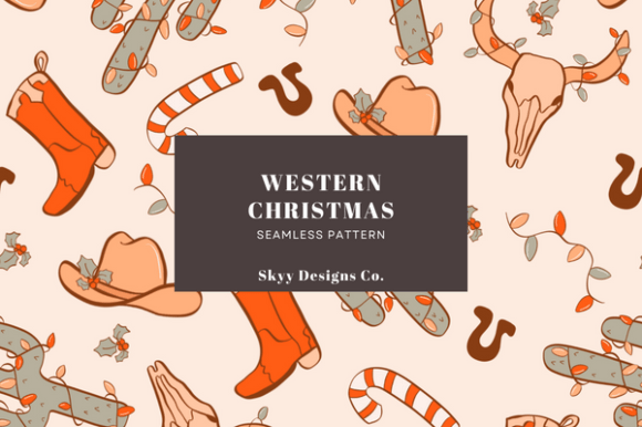 Western Christmas Seamless Pattern – A Creative Design Solution